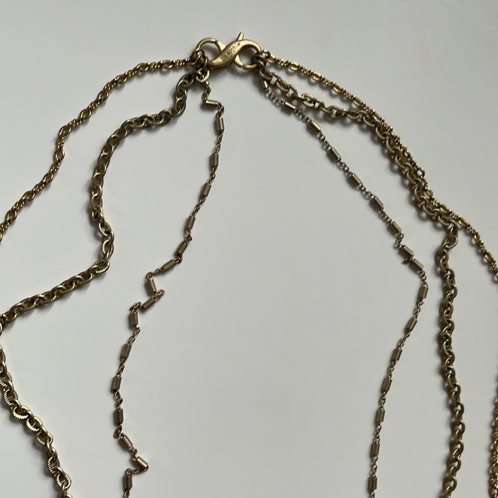 Lia Sophia triple strand gold necklace allows for 30-38” length styling - Picture 7 of 8